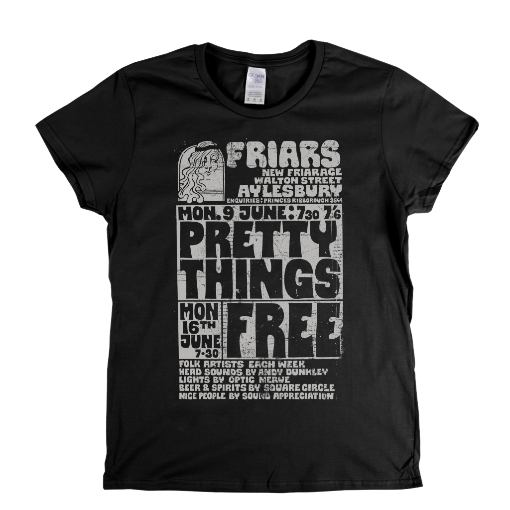 Pretty Things Free Gig Poster Womens T-Shirt
