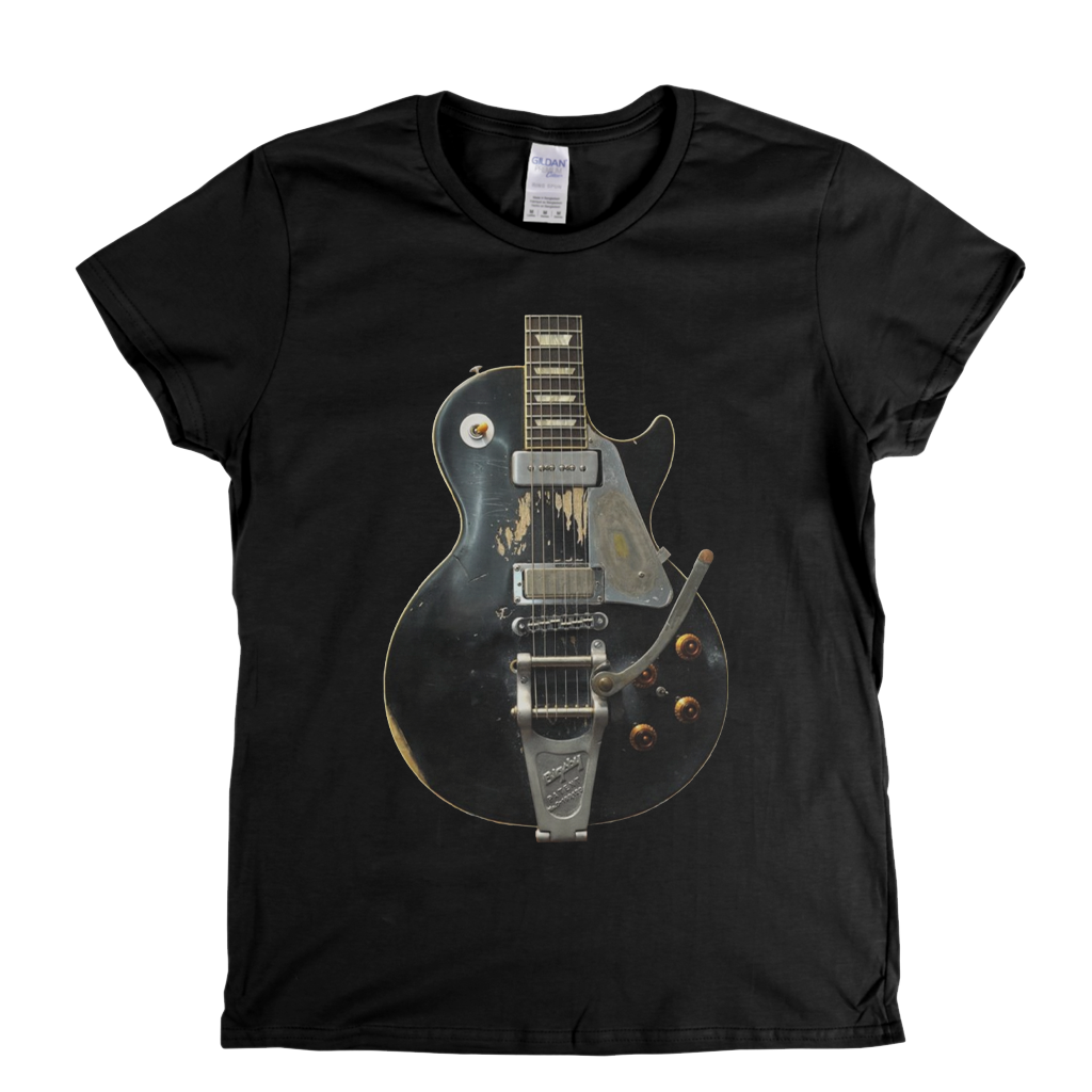 Neil Young Old Black Guitar Womens T-Shirt