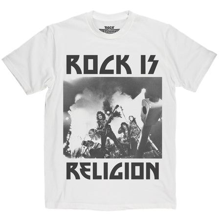 Rock is Religion Kiss T Shirt