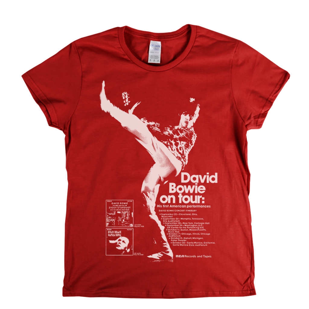 David Bowie On Tour Poster Womens T-Shirt