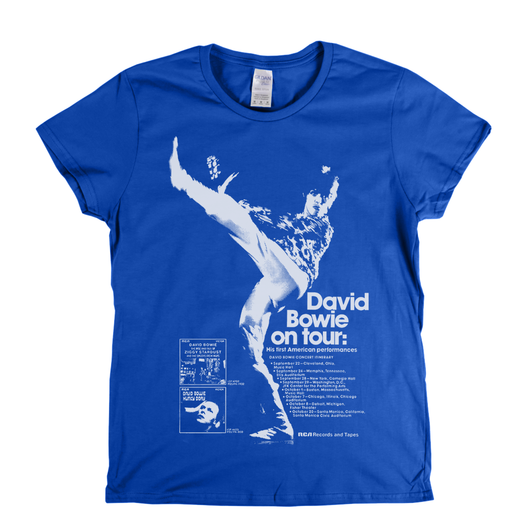 David Bowie On Tour Poster Womens T-Shirt