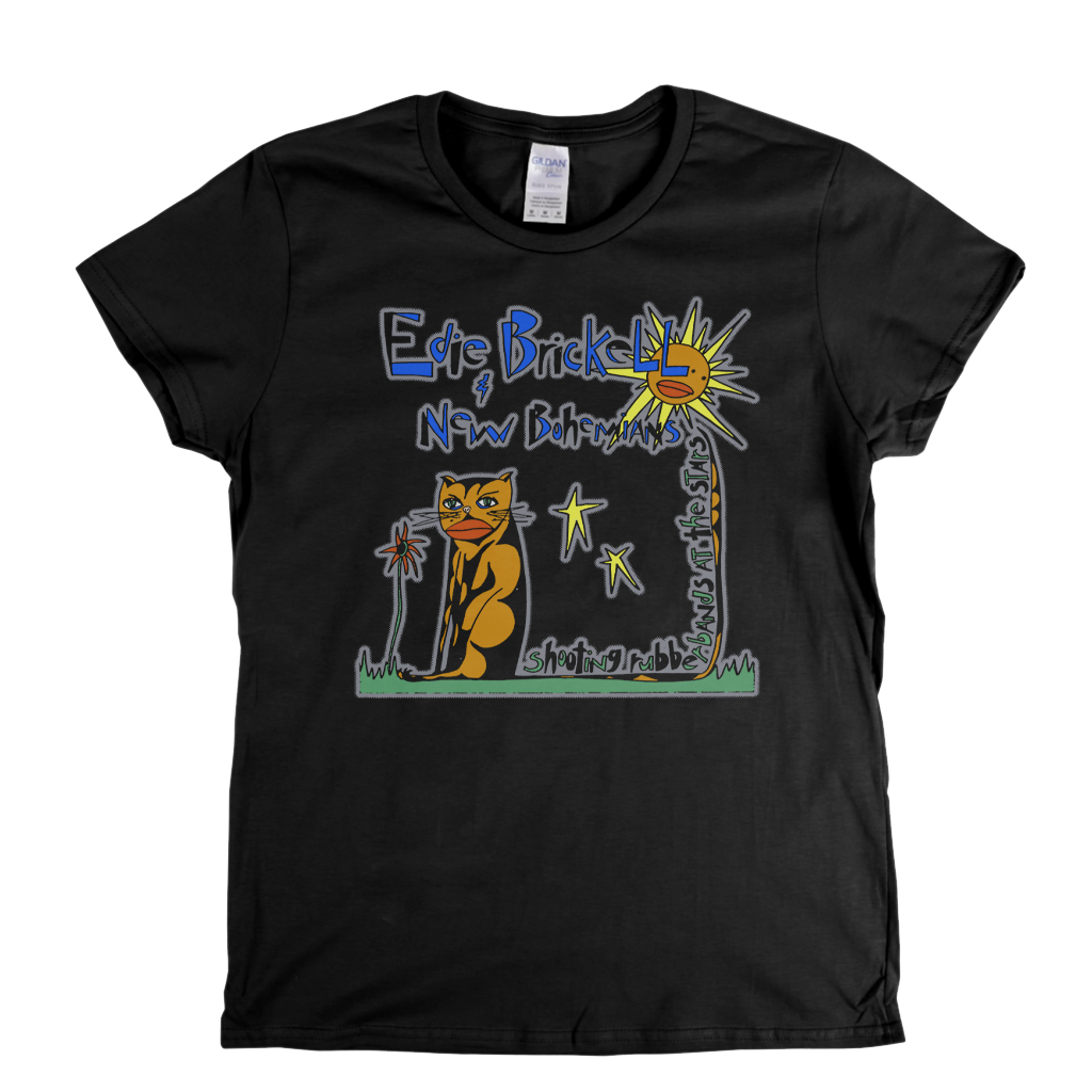 Edie Brickell Shooting Rubber Bands At The Stars Womens T-Shirt