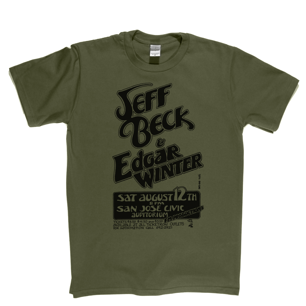 Jeff Beck Edgar Winter Gig Poster T-Shirt