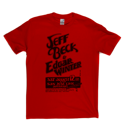 Jeff Beck Edgar Winter Gig Poster T-Shirt