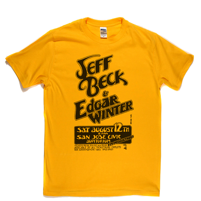 Jeff Beck Edgar Winter Gig Poster T-Shirt