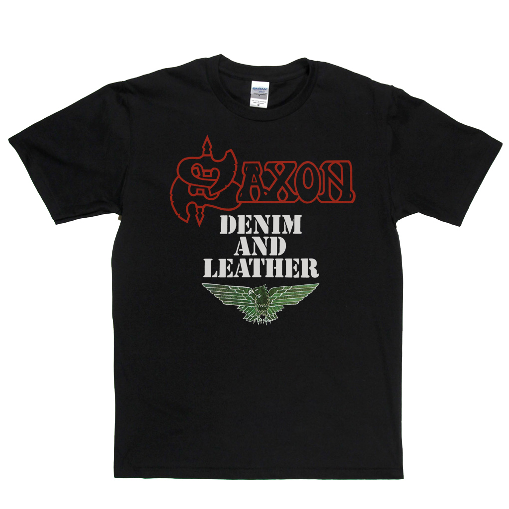 Saxon Denim And Leather T-Shirt