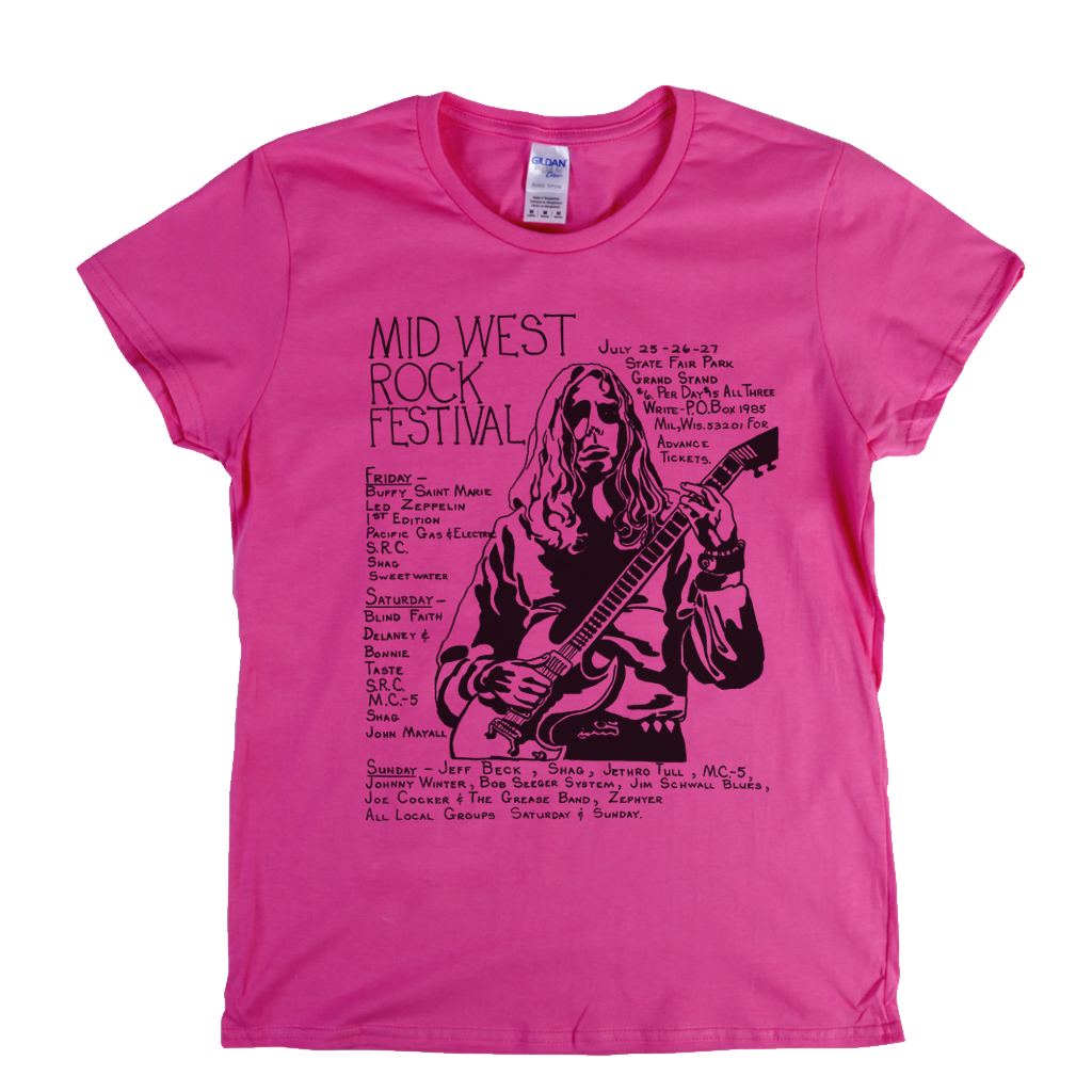 Mid West Rock Festival Poster Womens T-Shirt