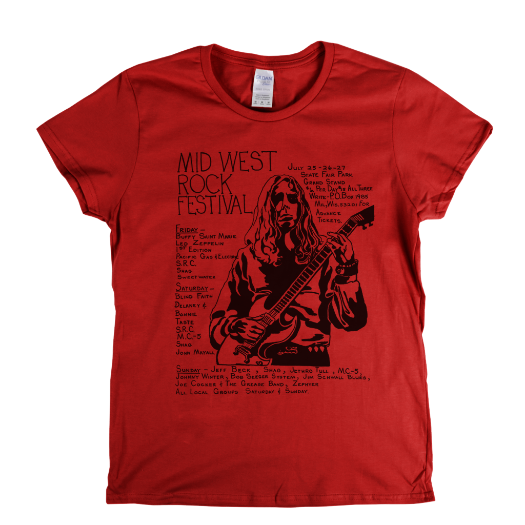 Mid West Rock Festival Poster Womens T-Shirt