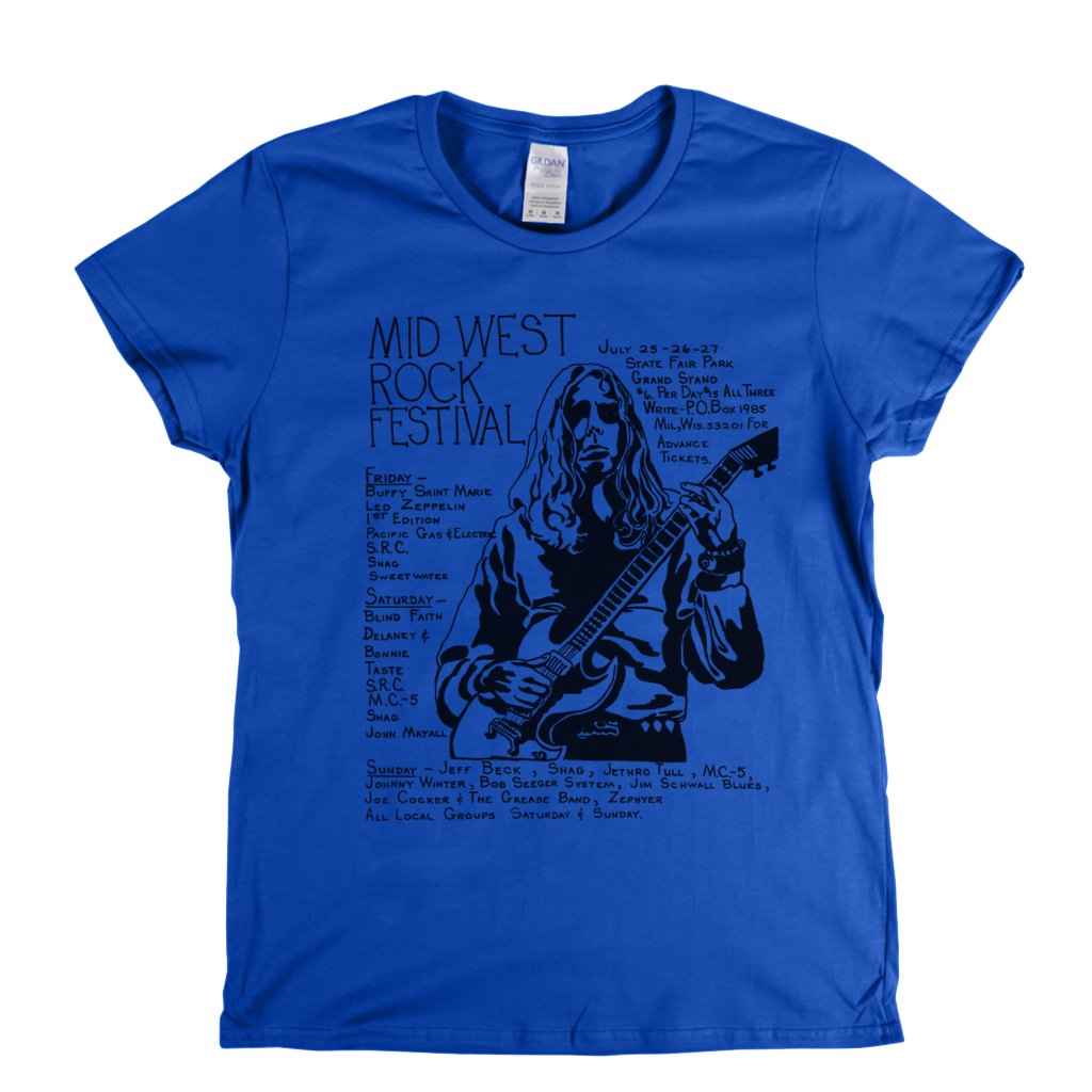 Mid West Rock Festival Poster Womens T-Shirt