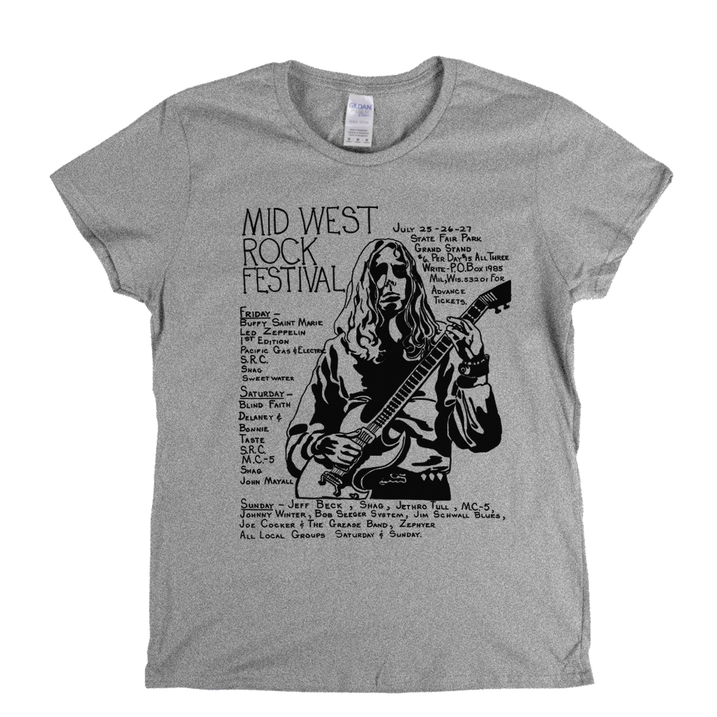 Mid West Rock Festival Poster Womens T-Shirt
