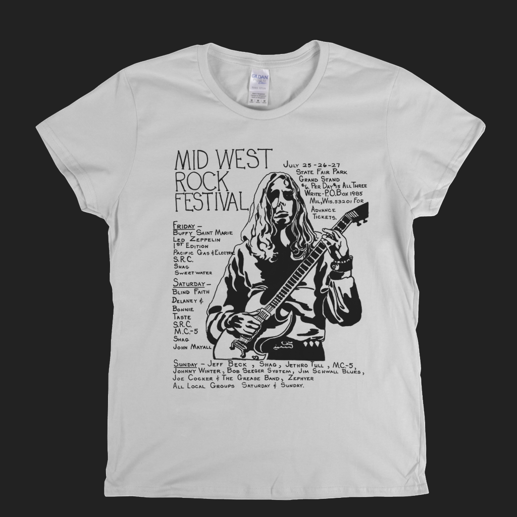 Mid West Rock Festival Poster Womens T-Shirt