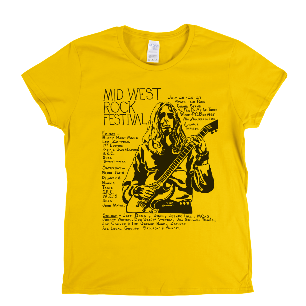 Mid West Rock Festival Poster Womens T-Shirt