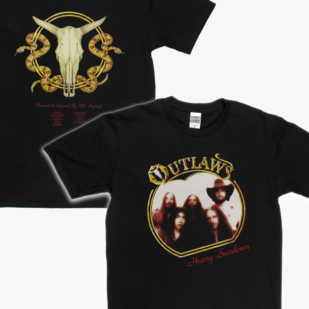 Outlaws Hurry Sundown Front And Back T-Shirt