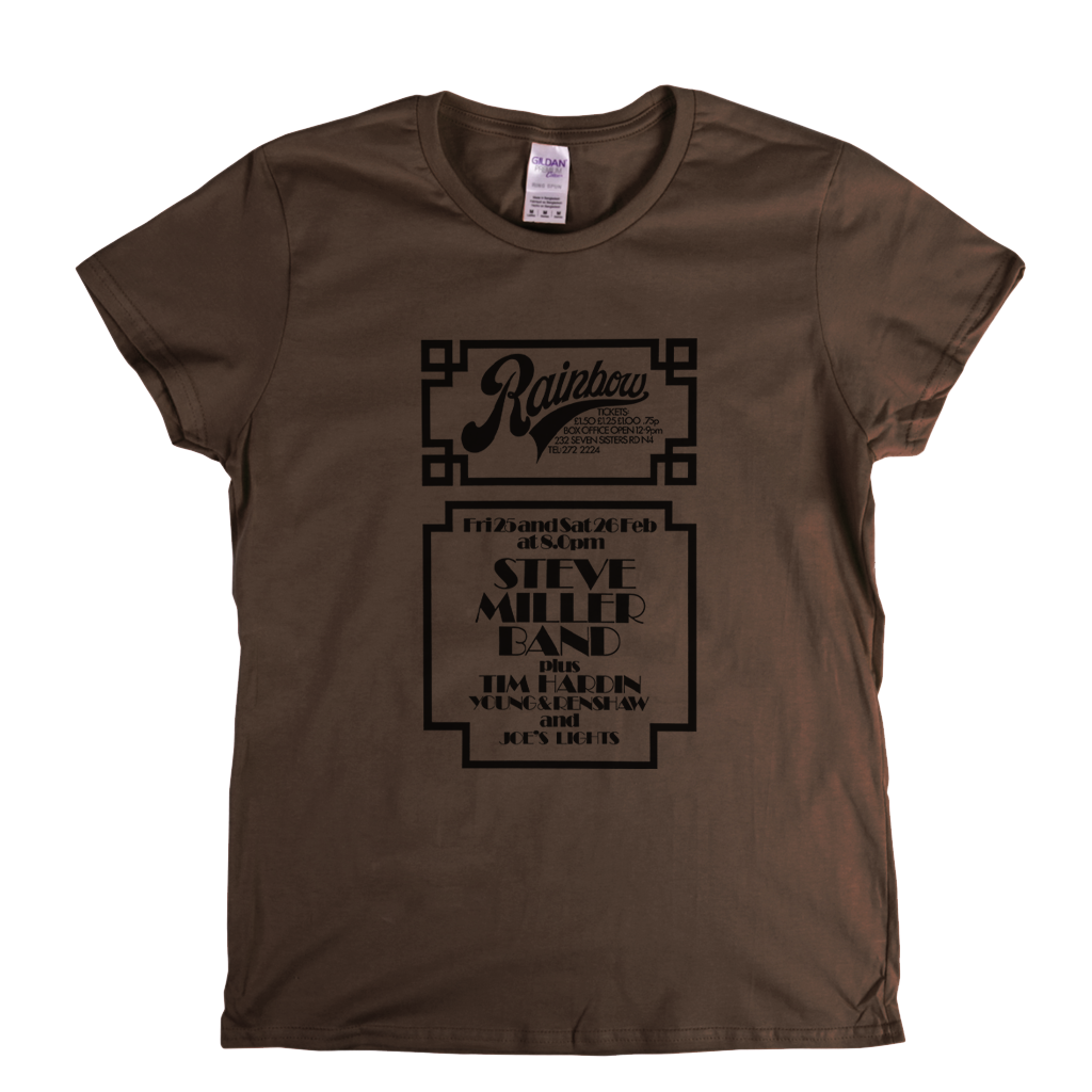 Steve Miller Band Rainbow Poster Womens T-Shirt