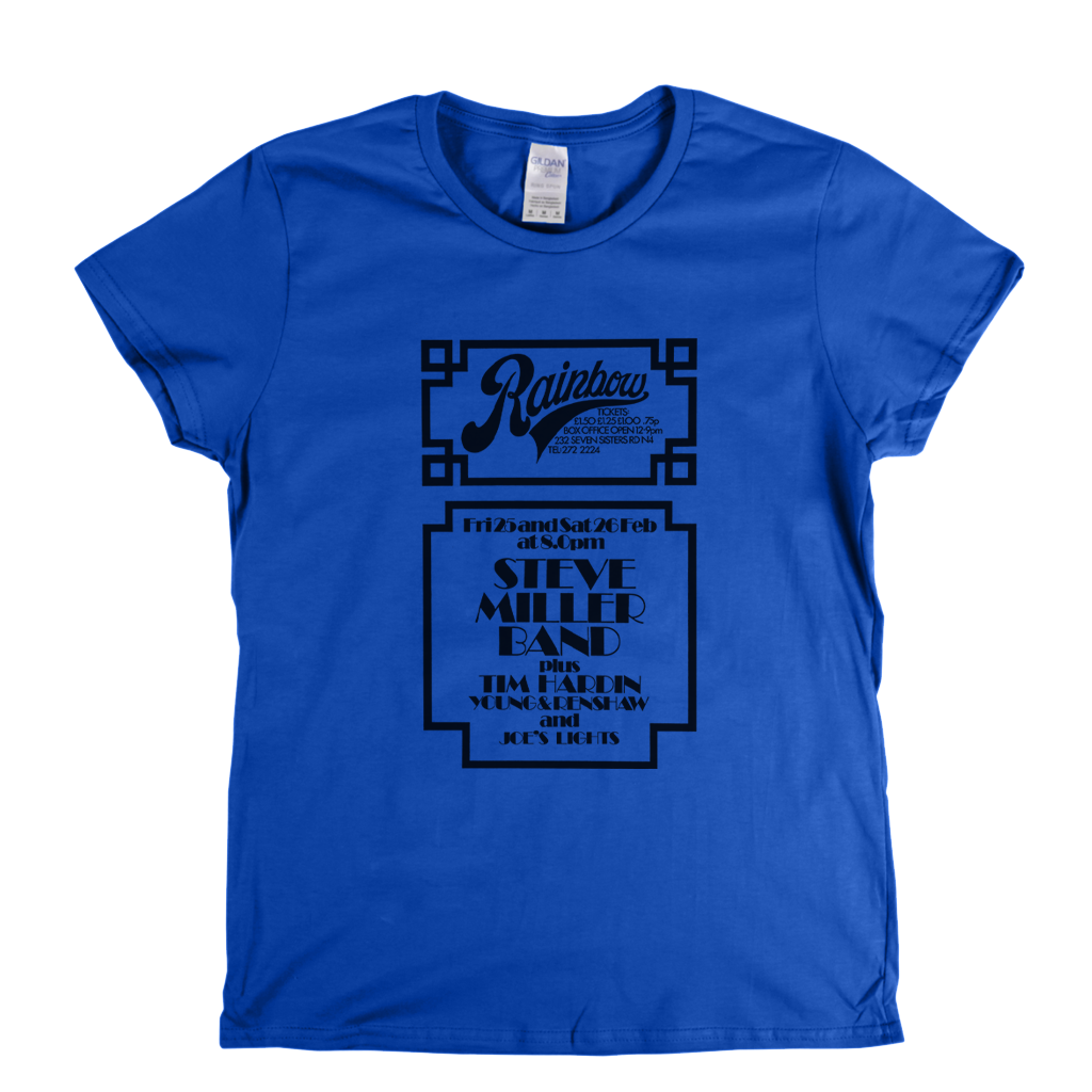 Steve Miller Band Rainbow Poster Womens T-Shirt