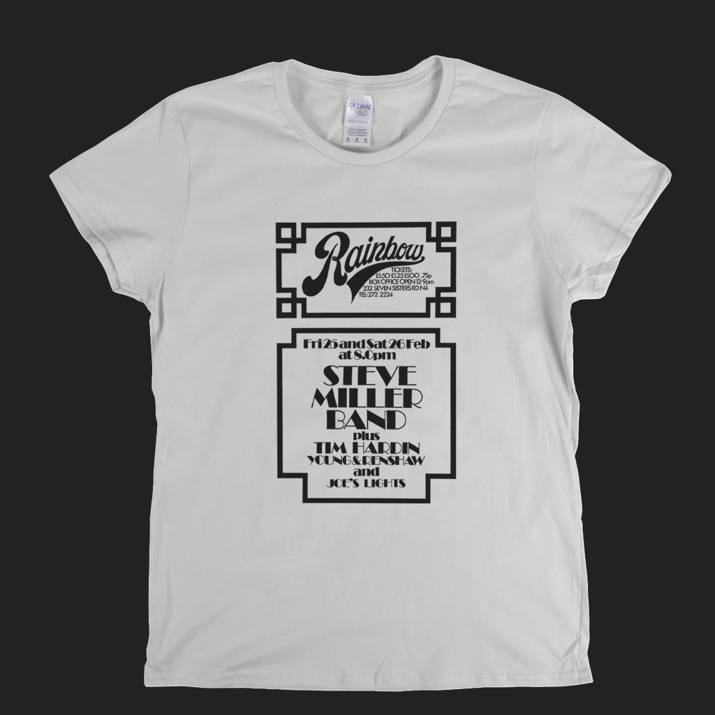 Steve Miller Band Rainbow Poster Womens T-Shirt