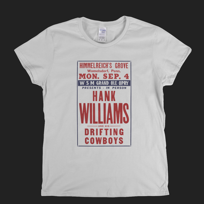 Hank Williams Poster Womens T-Shirt