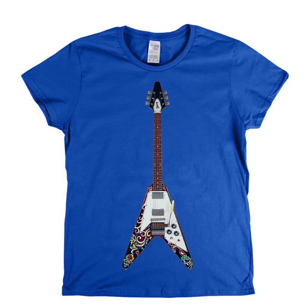 Jimi Hendrix Psychedelic Flying V Womens T-Shirt