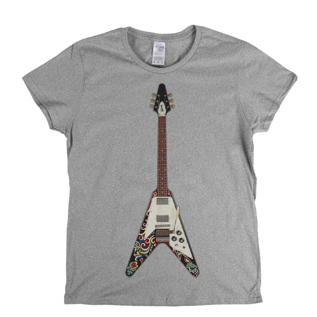 Jimi Hendrix Psychedelic Flying V Womens T-Shirt