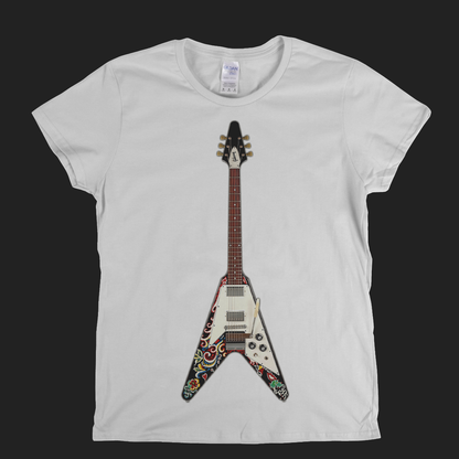 Jimi Hendrix Psychedelic Flying V Womens T-Shirt