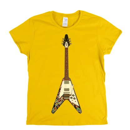 Jimi Hendrix Psychedelic Flying V Womens T-Shirt