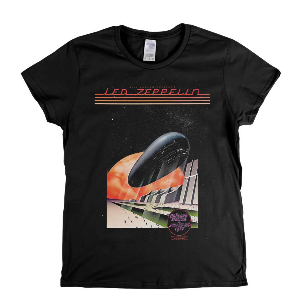 Led Zeppelin Oakland Stadium Poster Womens T-Shirt