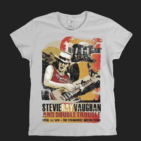 Stevie Ray Vaughan Steamboat Poster Womens T-Shirt